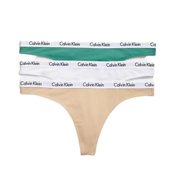 Women‎ Calvin Klein Carousel 3-Pack Thong Panty Cotton Stretch Size Medium - NEW - Picture 1 of 1